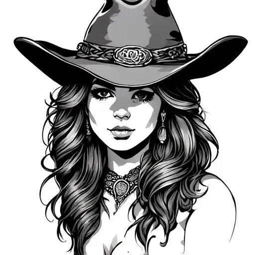 Thin Line Western Style Tattoo For Women