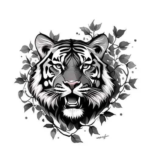 Tiger And Vines Wrapping Up And Around My Arm