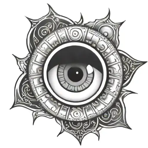 Sharingan Tattoo On Hand White Black Grey