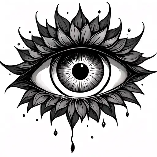 Evil Eye Feminine Mystical Fine Line Art