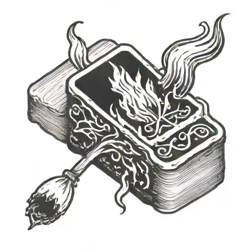 A Small Match Box With Flame