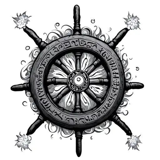 Sanskrit Mantra On Ship Wheel