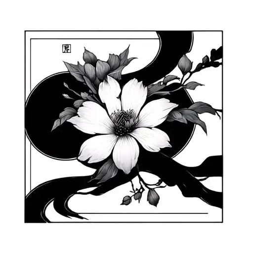 Japanese Art Inside A Rectangular Frame