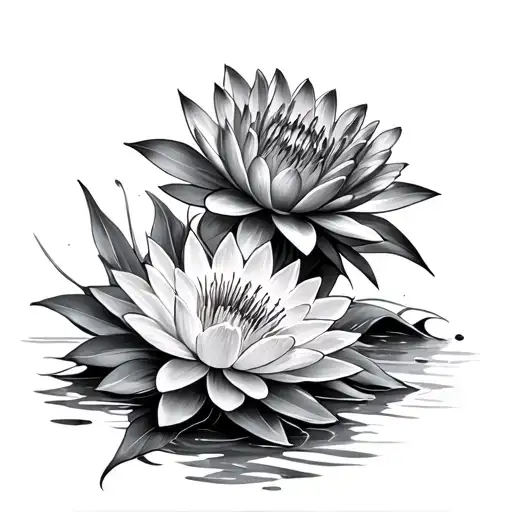 Water Lily And Dahlia