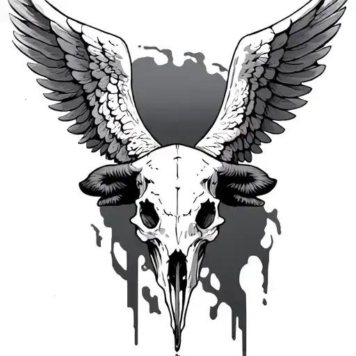 Archangel Michael Buffalo Skull On Top