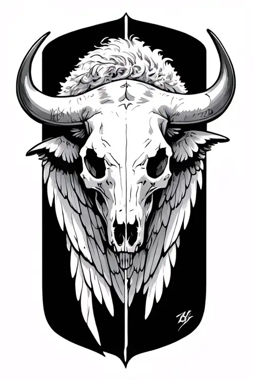 Archangel Michael Buffalo Skull