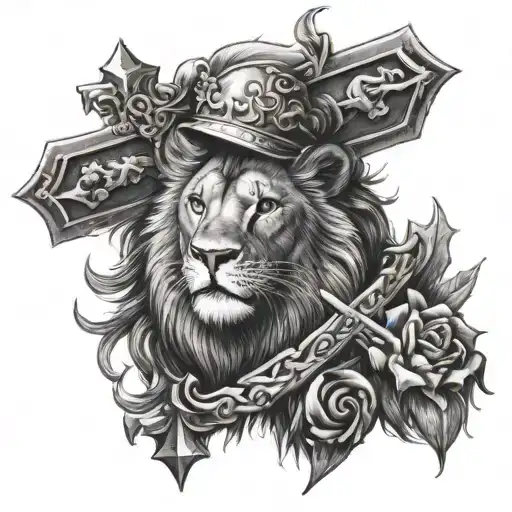 Lion And Cross