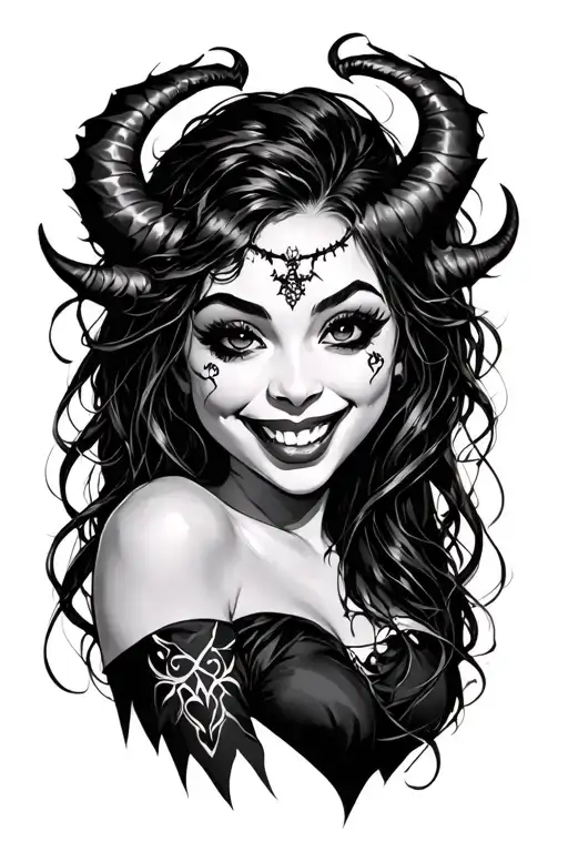 Hot Demon Girl Smiling