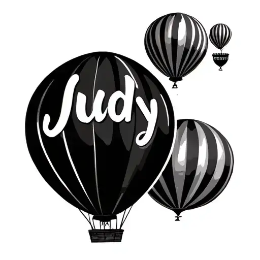 Turquise Hotair Balloon With The Name Judy