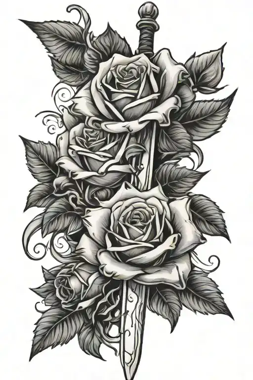 Rose Sword Intertwined