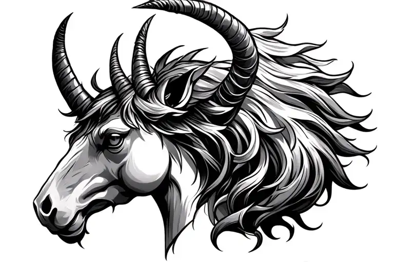 Forearmband Tattoo With Carpricorn Head Surrounded