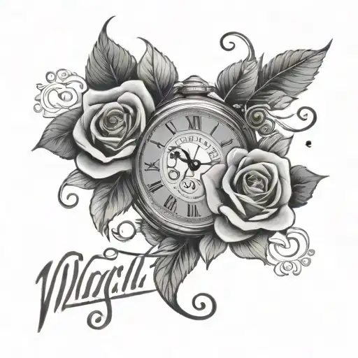 Watch And Roses With Family Lettering