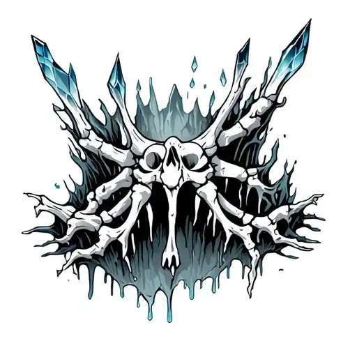 Cave Stalactites Crystal Bones