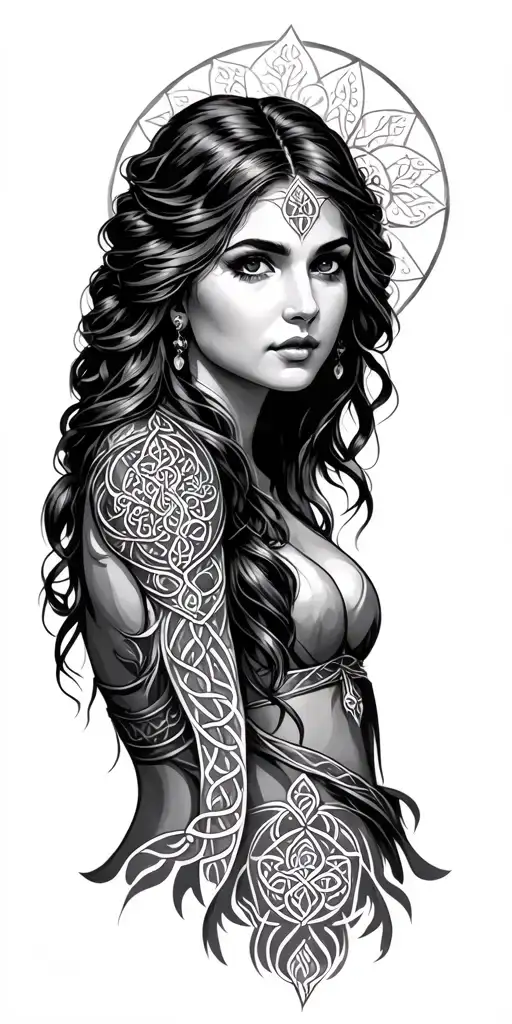 Beautiful Celtic Woman Posing