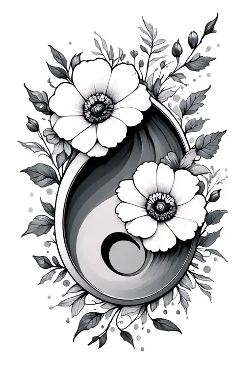 Semicolon With Flowers