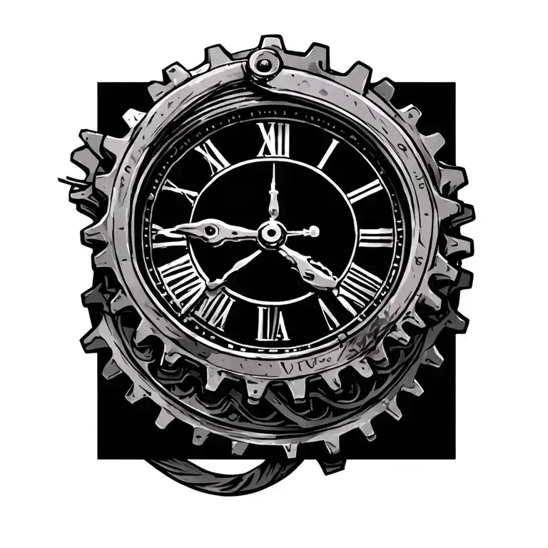 Clock Works Gears Intertwined