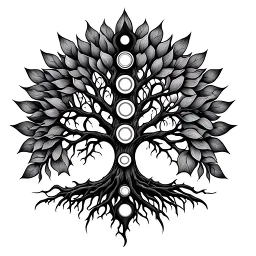 Tree Of Life With 7 Chakras