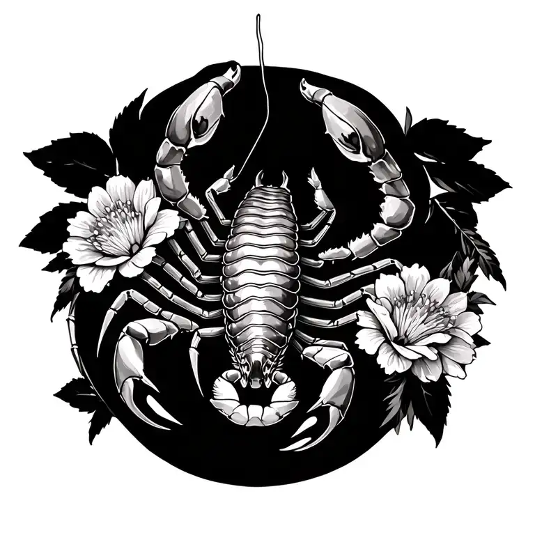 Scorpion With Flowers Wrapped