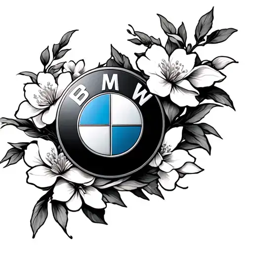 Bmw Emblem And Sakura Brenches
