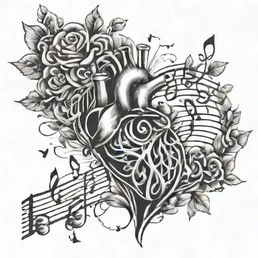 Grow Through What You Go Through Broken Heart With Music Notes
