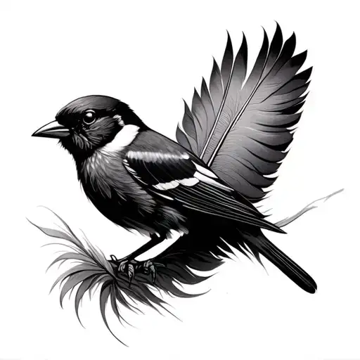 Big Feather Small Birds Come Out Text Aside