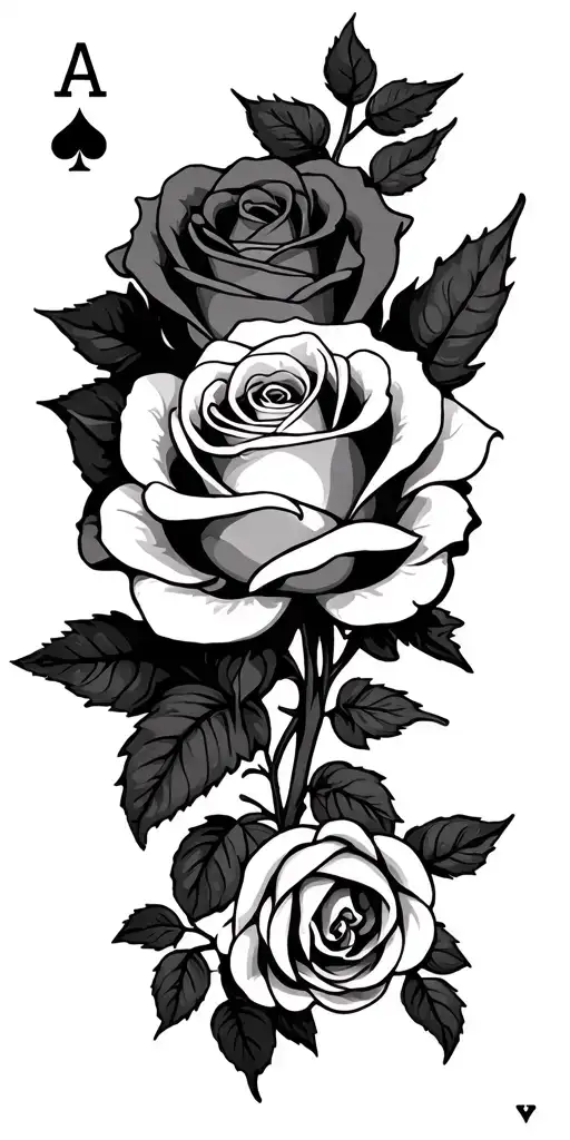 Rose And Playing Cards Forming