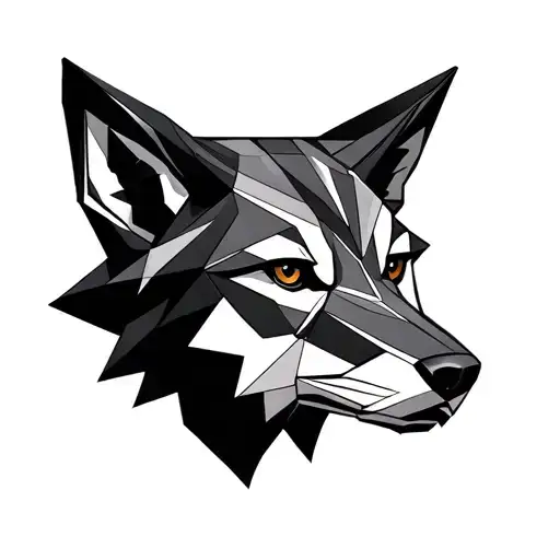 Origami -Style Wolf Head