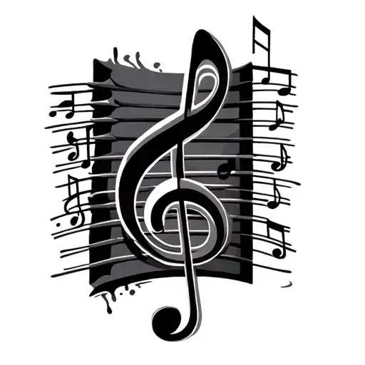 Music Notes Forming The Musickey