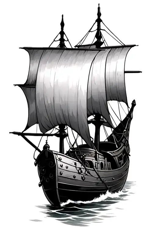 Viking Longship Sailing