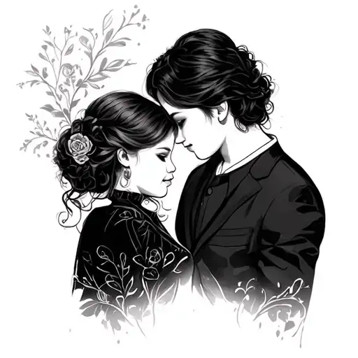 Names Intertwined Representing The Client's Kids And Wife