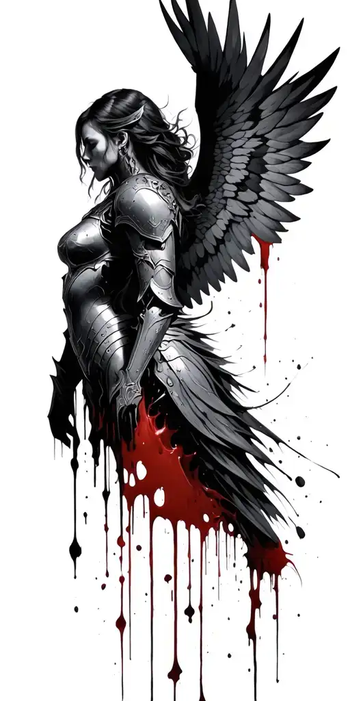 Shoulder Armor Evil Blood Splatter Angelic