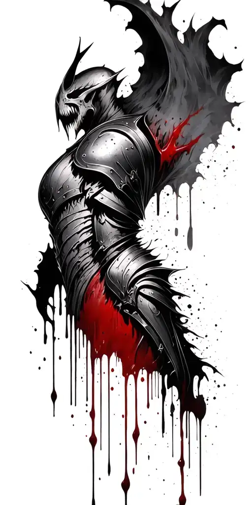 Shoulder Armor Evil Blood Splatter