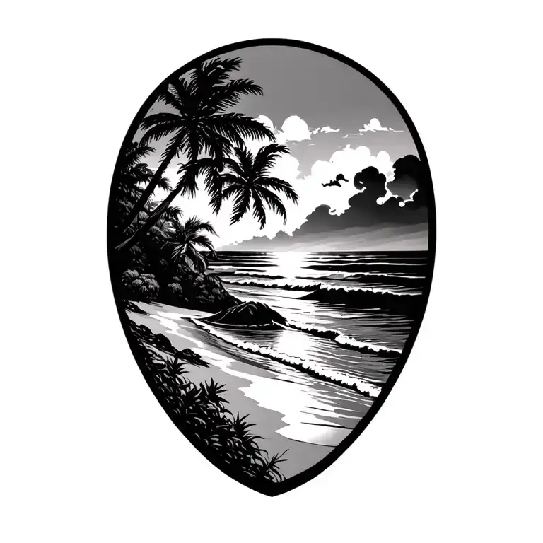 Costa Rica Beach Scene Island Sunset