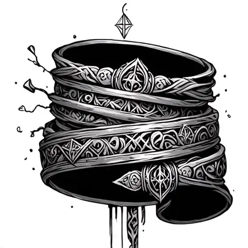 Magical Bracelets Full Around Wrist Band Tattoo Incorperating Ancient Ruines