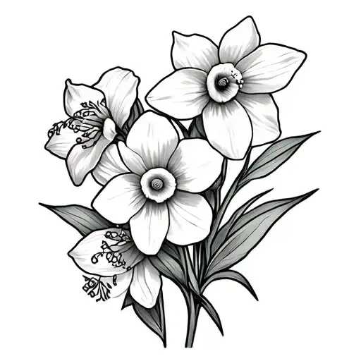 Larkspur And Daffodil