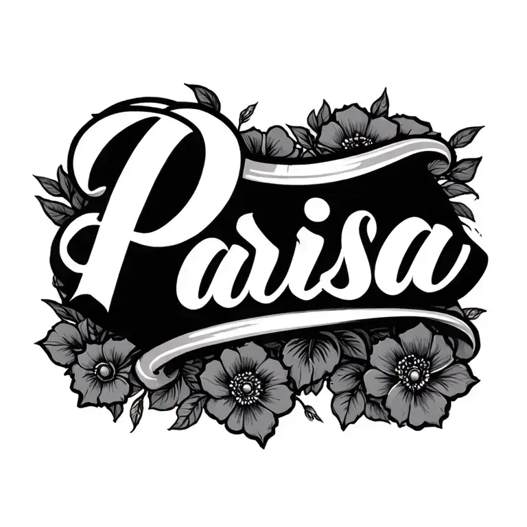 Lettering Tattoo Name Parisa