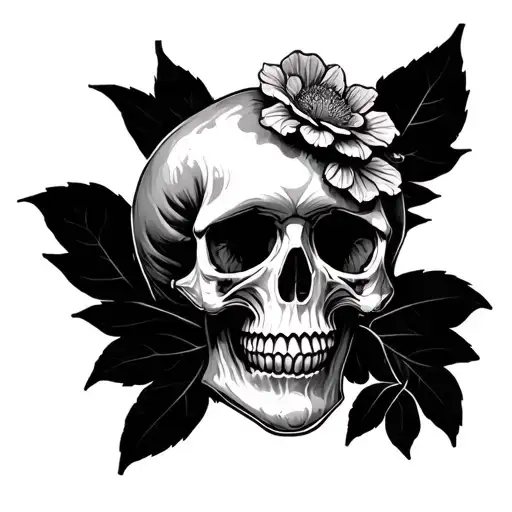 Mushroom Skull Floral