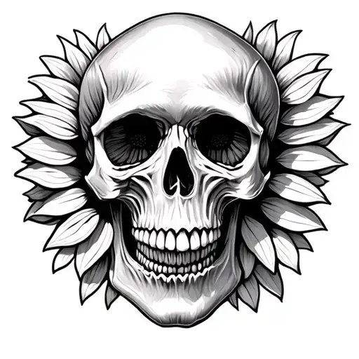 Mushroom Skull Sunflower