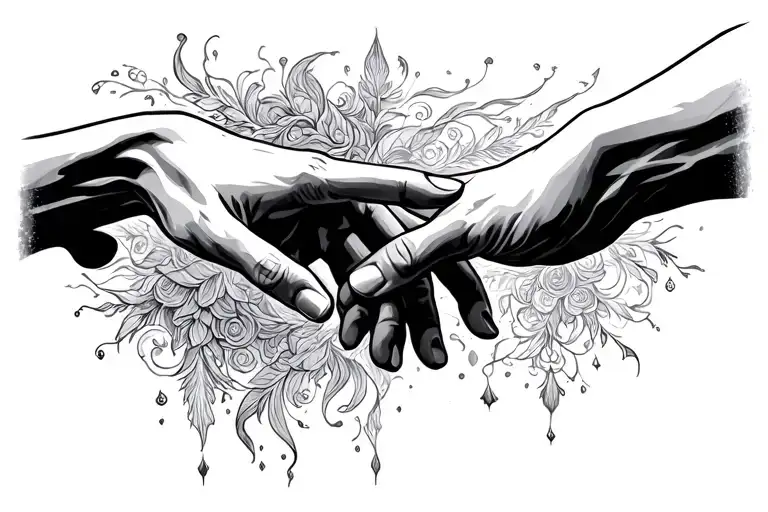 God And Adam Fingers Touching Each Other