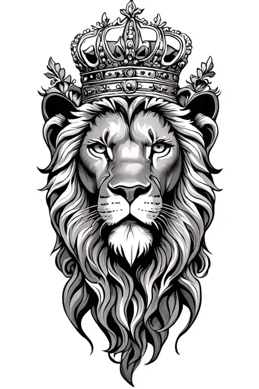 Crowned Lion Face