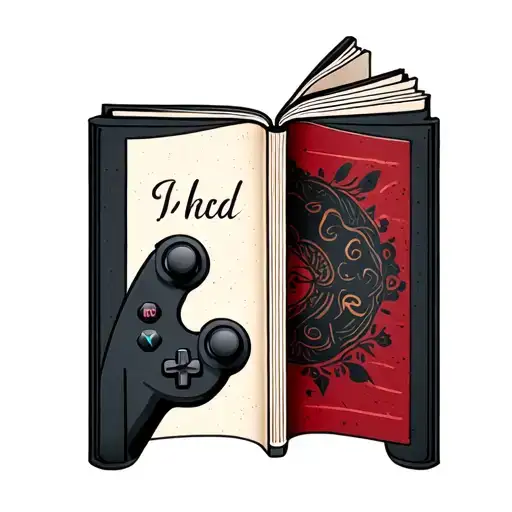 His And Her Tattoo Half Book Half Game Controller