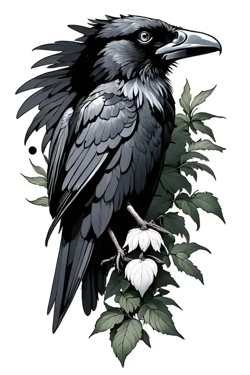 Ravens And Wandering Jew Plant Intertwined Representing