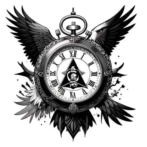 Illuminati Stopwatch And Eagle