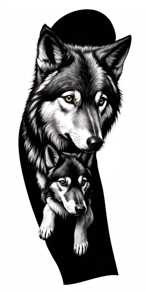 Closed Arm Alta Wolf With Pup