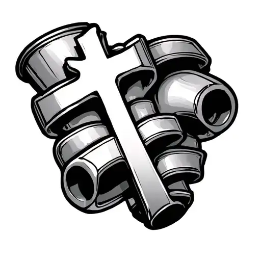 Pistons And A Cross Intertwined