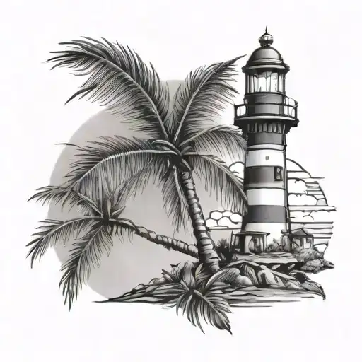 Palm Tree And Lighthouse