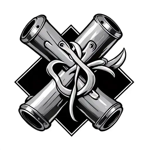 Pistons And A Cross Intertwined