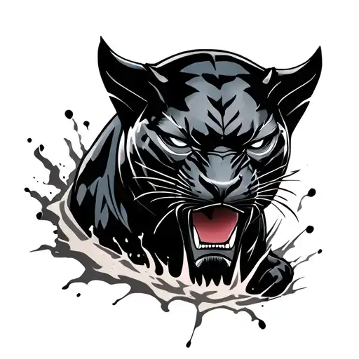 Black Panther Ripping Out Of Chest