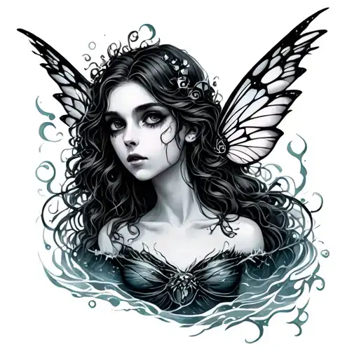 Dark Sea Scary Fairy Hand Upwards