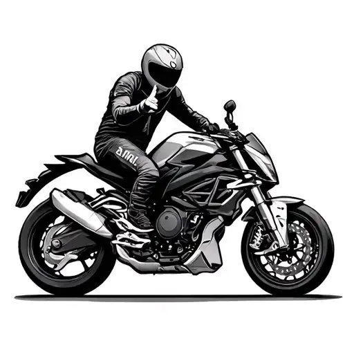 Yamaha Mt07 With Rider Giving Middle Finger